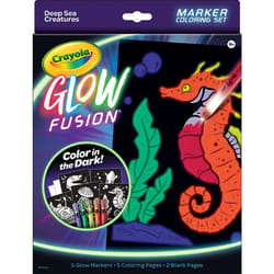 Crayola Glow Fusion - Deep Sea Critters (12pcs)  Glow in the Dark Markers  Sea Creature Coloring Pages  Gift for Boys & Girls  Ages 8+