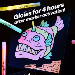 Crayola Glow Fusion - Deep Sea Critters (12pcs)  Glow in the Dark Markers  Sea Creature Coloring Pages  Gift for Boys & Girls  Ages 8+
