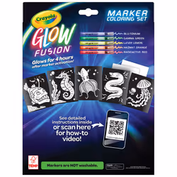 Crayola Glow Fusion - Deep Sea Critters (12pcs)  Glow in the Dark Markers  Sea Creature Coloring Pages  Gift for Boys & Girls  Ages 8+