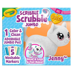 Crayola Scribble Scrubbie Jumbo  Large Posable Animal Toy  6 Inches  Toy Cat for Girls & Boys  Animal Grooming Toy  Gift