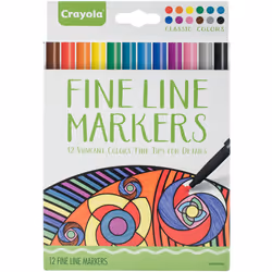 Crayola Fine Line Marker Set 12/Pkg-Classic