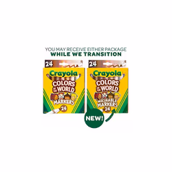 Crayola Colors of The World Markers 24 Pack, Skin Tone Markers, 24