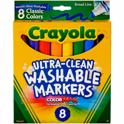 Crayola Ultra-Clean Color Max Broad Line Washable Markers-Classic Colors 8/Pkg