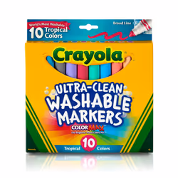 Crayola Ultra Clean Washable Markers Tropical Gift for Kids 10Count