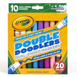 Crayola Dual-Tip Washable Markers  Broad Line & Chisel Tip  10 Count