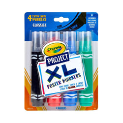 Crayola XL Poster Markers  Assorted Classic Colors  School Supplies  4 Count
