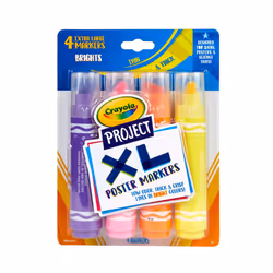Crayola XL Poster Markers  Assorted Bright Colors  School Supplies  4Count