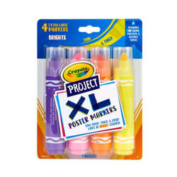 Crayola XL Poster Markers  Assorted Bright Colors  School Supplies  4Count