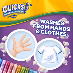 Crayola Clicks Retractable Markers (10ct)  Washable Markers for Kids  Click Markers  School Supplies for Kids  Gifts  Ages 5+
