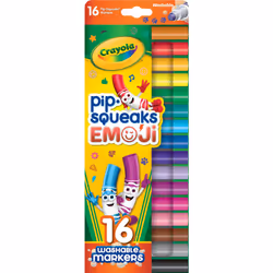 Crayola Emoji Stampers Pip Squeaks Washable Markers Gift for Boys & Girls 16 Count