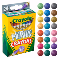 Crayola Metallic Crayons  Kids Art Supplies  24 Count  Coloring Supplies  Gift for Kids  Ages 3  4  5  6