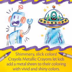 Crayola Metallic Crayons  Kids Art Supplies  24 Count  Coloring Supplies  Gift for Kids  Ages 3  4  5  6