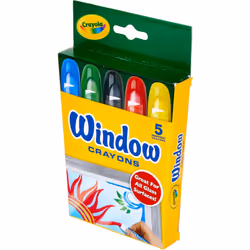 Crayola Washable Window Crayons  Assorted 5 count