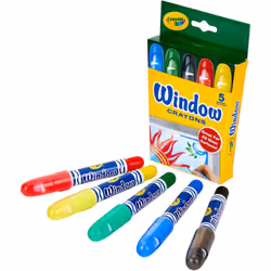 Crayola Washable Window Crayons  Assorted 5 count