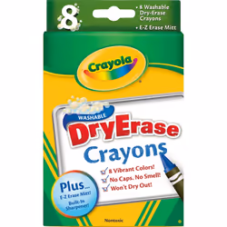 Crayola Washable Dry-Erase Crayons-Classic 8/Pkg