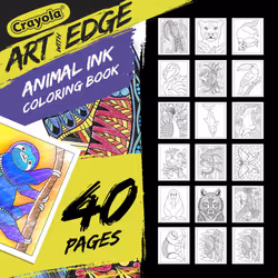 Crayola Art With Edge Jungle Animal Coloring Pages (40pgs)  Cute Animals  Mandala Designs  Teen and Adult Coloring Books