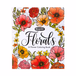 Crayola Floral Adult Coloring Book (40pgs)  Flower Adult Coloring Pages  Stress Relief Activity  Gift for Teens & Adults  9+