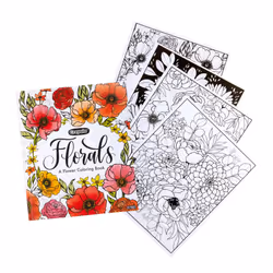 Crayola Floral Adult Coloring Book (40pgs)  Flower Adult Coloring Pages  Stress Relief Activity  Gift for Teens & Adults  9+