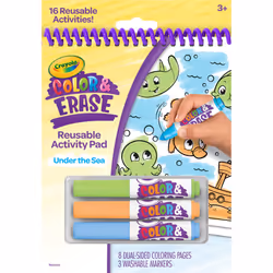 Crayola Color and Erase Reusable Activity Pad - Under The Sea  Ocean Coloring Pages  Toddler Coloring Activity  Kids Gift  3+