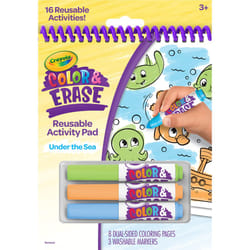 Crayola Color and Erase Reusable Activity Pad - Under The Sea  Ocean Coloring Pages  Toddler Coloring Activity  Kids Gift  3+