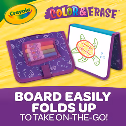 Crayola Color & Erase Drawing Board for Kids  Travel Coloring Kit  Drawing Toy  Toddler Coloring Set  Gift for Kids  3+