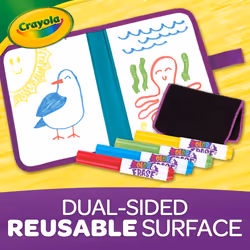 Crayola Color & Erase Drawing Board for Kids  Travel Coloring Kit  Drawing Toy  Toddler Coloring Set  Gift for Kids  3+
