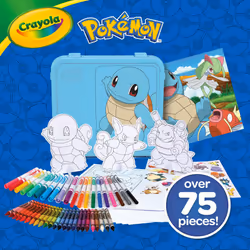 Crayola Pok?mon Squirtle Coloring Art Case (71+ pcs)  Kids Art Set  Coloring Pages and Markers  Pokemon Gift for Kids  Ages 4+