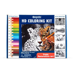 Crayola HD Coloring Kit  30 Colored Pencils & 20 Premium Coloring Pages  Coloring Set for Teens  Gift