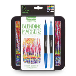 Crayola Blending Marker Kit with Decorative Case  14 Vibrant Colors & 2 Colorless Blending Markers