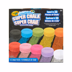 Crayola Washable Sidewalk Chalk for Kids Long Lasting Super Chalk Set Outdoor Chalk 10 Assorted Colors