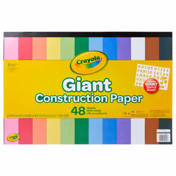 Crayola Giant Construction Paper Pad 18""""X12""""-48 Sheets W/Stencil