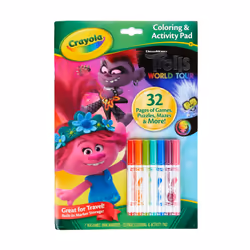 Crayola Trolls World Tour Color & Activity Pad 32 Coloring Pages and 7 Mini Washable Markers Markers Trolls 2 Gift for Kids ...