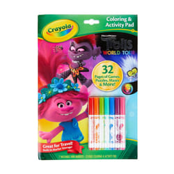 Crayola Trolls World Tour Color & Activity Pad  32 Coloring Pages and 7 Mini Washable Markers Markers  Trolls 2 Gift for Kids  Ages 3+