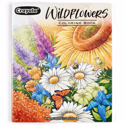 Crayola Wildflower Coloring Book (40 Pages)  Premium Adult Coloring Pages  for Stress Relief and Relaxation  Gift for Adults