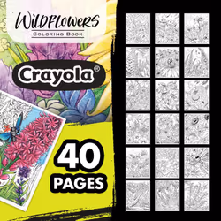 Crayola Wildflower Coloring Book (40 Pages)  Premium Adult Coloring Pages  for Stress Relief and Relaxation  Gift for Adults