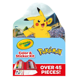 Crayola Pokemon Art Kit for Kids (45pcs)  Pokemon Coloring Book Pages  Pokemon Stickers for Kids  Pokemon Toys  Holiday Gift  Ages 4+