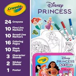 Crayola Disney Princess Art Case (75ct) Art Kit for Kids  Art Supplies  Disney Coloring Set  Disney Toys  Gift for Girls & Boys