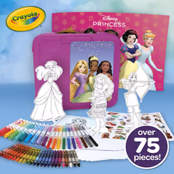 Crayola Disney Princess Art Case (75ct) Art Kit for Kids  Art Supplies  Disney Coloring Set  Disney Toys  Gift for Girls & Boys