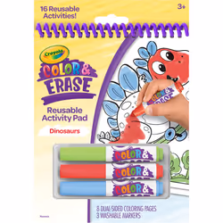 Crayola Color and Erase Reusable Activity Pad Dinosaurs Gift for Kids Ages 3 4 5 6