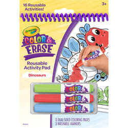 Crayola Color and Erase Reusable Activity Pad  Dinosaurs  Gift for Kids  Ages 3  4  5  6