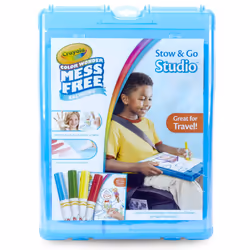 Crayola Color Wonder Stow & Go  Mess Free Coloring  at Home Activities for Kids  Gift  34 Piece  Blue