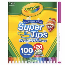 Crayola Super Tips Marker Set  100 Washable Markers for Kids  20 Scented Markers  Bulk Colored Markers for Coloring Books  Holiday Gift for Kids [Amaz