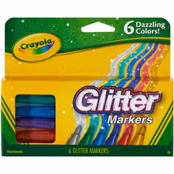 Crayola Glitter Markers-Dazzling Colors 6/Pkg