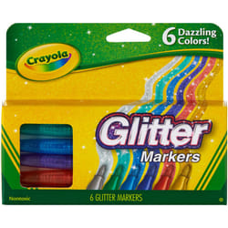 Crayola Glitter Markers-Dazzling Colors 6/Pkg