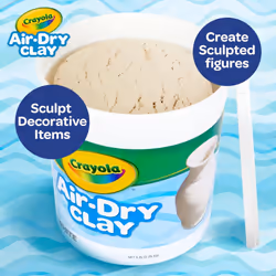 Crayola Air Dry Clay (5lbs)  Natural White Modeling Clay for Kids  Sculpting Material  Bulk Craft Supplies for School Classrooms [Amazon Exclusive]