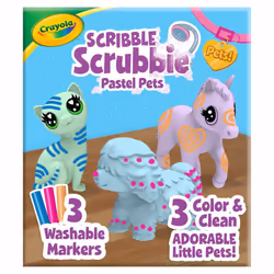 Crayola Scribble Scrubbie Pastel Pets (3ct)  Grooming Pet Toy for Kids  Washable Animal Figurine  Arts & Crafts  Gift for Gir ...