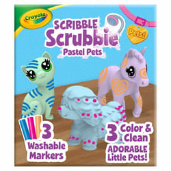 Crayola Scribble Scrubbie Pastel Pets (3ct)  Grooming Pet Toy for Kids  Washable Animal Figurine  Arts & Crafts  Gift for Girls & Boys  3+