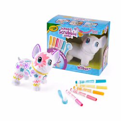 Crayola Scribble Scrubbie Jumbo Pet - Wilbur (6in) Customizable Dog Toy for Kids Arts & Crafts Stocking Stuffer 3+