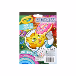 Crayola Sticker Activity & Coloring Pad Cosmic Cats 25 Cat Coloring Pages & 4 Sticker Sheets Gift for Kids