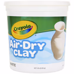 Crayola Air Dry Clay Bucket No Bake Clay for Kids Modeling Clay Alternative 5 lb Resealable Bucket White